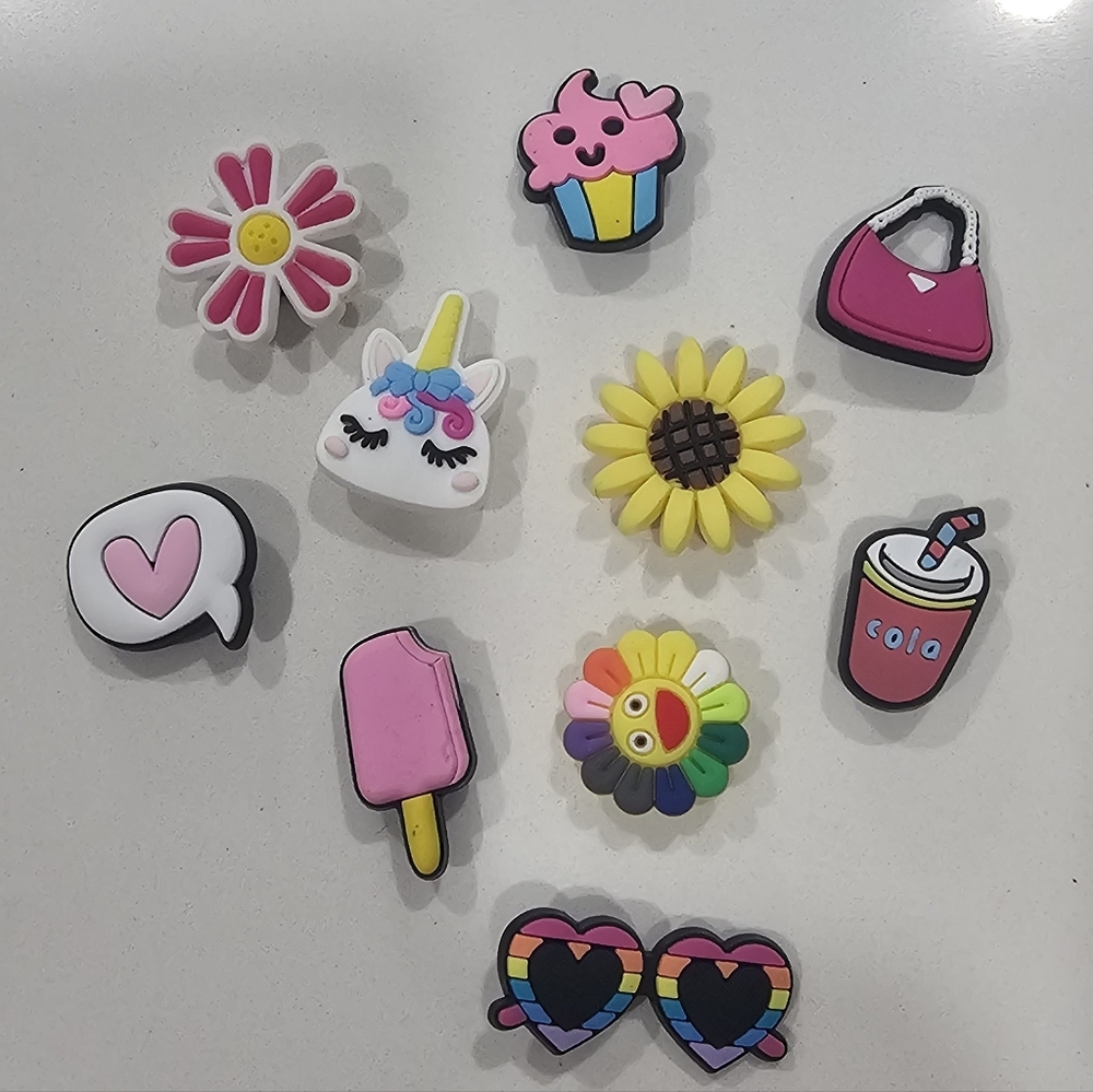 New Colorful Shoe Charms Set Of 10